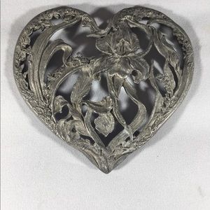 VTG Potpourri Pewter Heart Shape Cover